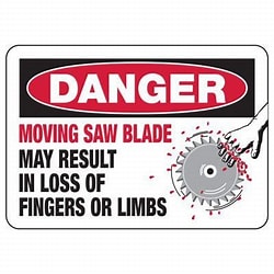 table saw danger label