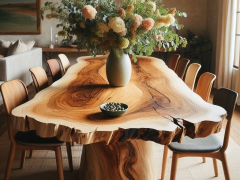 live-edge dining table