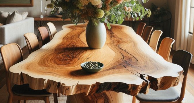 live-edge dining table